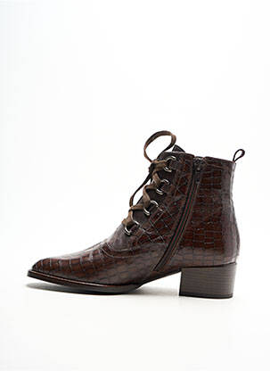 Bottines/boots tissage satiné talon de 4 à 6cm marron AMARU femme
