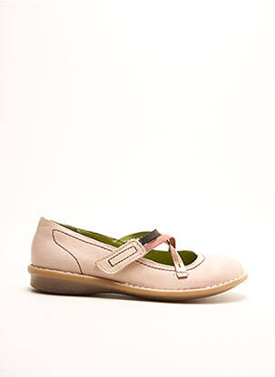 Ballerines fermeture scratch talon plat jusqu'à 3cm rose JUNGLA femme