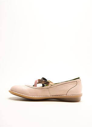 Ballerines fermeture scratch talon plat jusqu'à 3cm rose JUNGLA femme