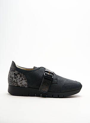 Baskets tissage satiné talon plat jusqu'à 3cm noir BOISSY femme