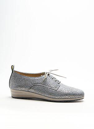 Derbies bout rond talon plat jusqu'à 3cm gris BOISSY femme