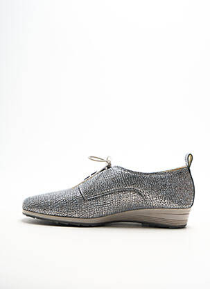 Derbies bout rond talon plat jusqu'à 3cm gris BOISSY femme