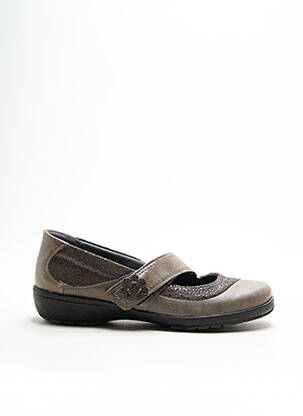 Ballerines semelle amovible talon plat jusqu'à 3cm gris BOISSY femme