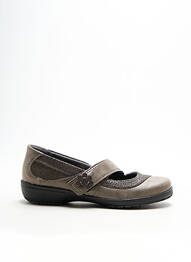 Ballerines fermeture scratch talon plat jusqu'à 3cm gris BOISSY femme