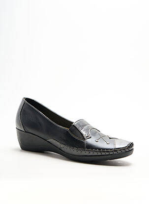 Mocassins tissage satiné talon plat jusqu'à 3cm noir BOISSY femme