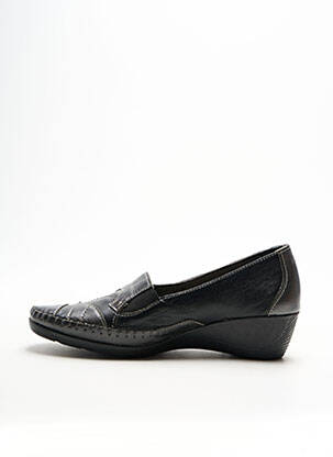 Mocassins tissage satiné talon plat jusqu'à 3cm noir BOISSY femme