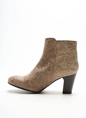 Bottines/boots tissage satiné talon de 4 à 6cm beige LOLLIPOPS femme
