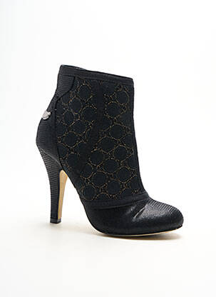 Bottines/boots tissage satiné talon de 7 à 9cm noir LOLLIPOPS femme