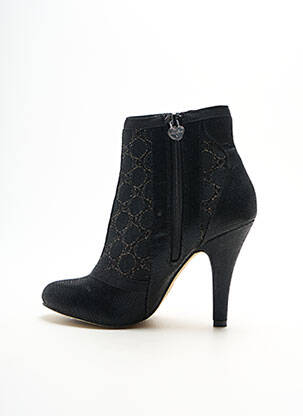 Bottines/boots tissage satiné talon de 7 à 9cm noir LOLLIPOPS femme