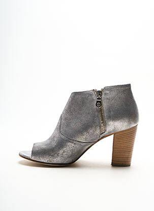 Bottines/boots matière lisse talon de 7 à 9cm gris LA ZAMPA femme