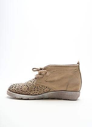 Bottines/boots bout rond talon plat jusqu'à 3cm beige LA ZAMPA femme