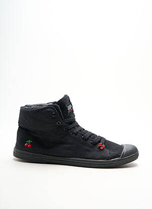 Baskets bout rond talon plat jusqu'à 3cm noir LA ZAMPA femme