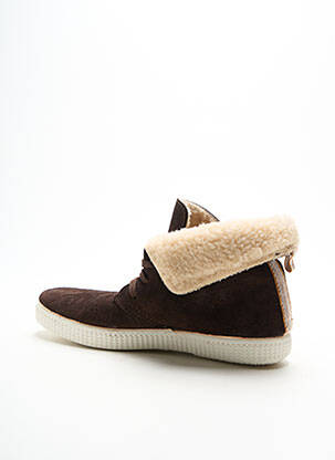 Baskets nubuck talon plat jusqu'à 3cm marron LE TEMPS DES CERISES femme