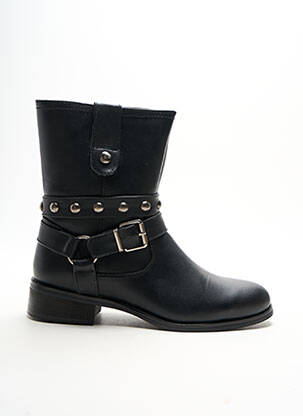 Bottines/boots matière lisse talon plat jusqu'à 3cm noir LES P'TITES BOMBES femme