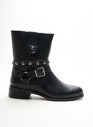 Bottines/boots matière lisse talon plat jusqu'à 3cm noir LES P'TITES BOMBES femme