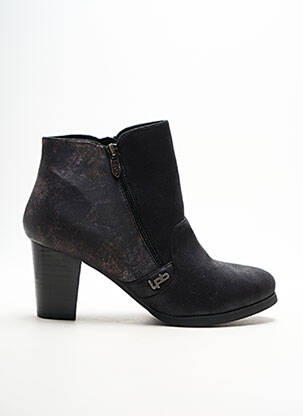 Bottines/boots tissage satiné talon de 4 à 6cm noir LES P'TITES BOMBES femme