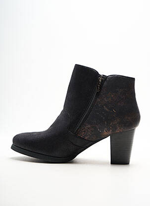 Bottines/boots tissage satiné talon de 4 à 6cm noir LES P'TITES BOMBES femme