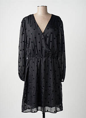 Robe mi-longue manches longues manches longues noir NOUGAT femme