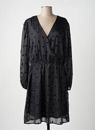 Robe mi-longue manches longues manches longues noir NOUGAT femme