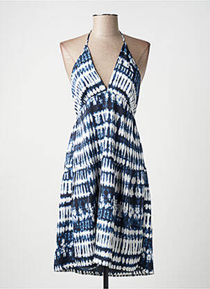 Robe mi-longue doublure fines bretelles bleu LILI & LALA femme