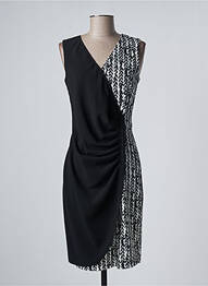 Robe mi-longue imprimé fantaisie sans manche noir EROKE femme