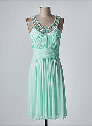 Robe mi-longue coupe fluide sans manche vert FASHION NEW YORK femme