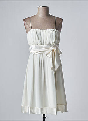 Robe mi-longue coupe fluide sans manche beige FASHION NEW YORK femme