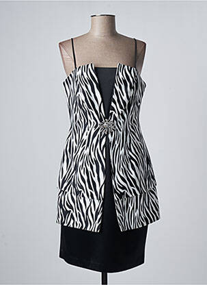 Robe mi-longue sans manche sans manche noir MIRALINA femme