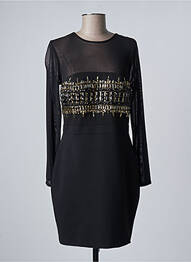 Robe mi-longue manches longues manches longues noir FOREVER UNIQUE femme