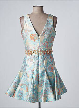 Robe mi-longue imprimé fleurs sans manche bleu FOREVER UNIQUE femme
