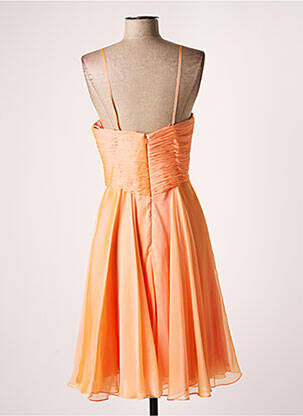 Robe mi-longue coupe fluide sans manche orange FASHION NEW YORK femme