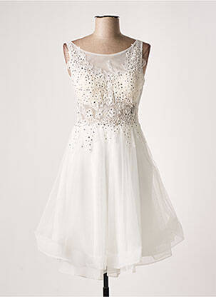 Robe mi-longue coupe fluide sans manche blanc CORIZZI femme