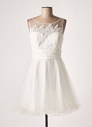 Robe mi-longue coupe fluide sans manche blanc FASHION NEW YORK femme