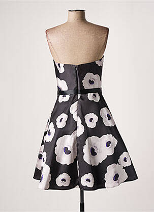 Robe mi-longue imprimé fleurs sans manche noir FASHION NEW YORK femme