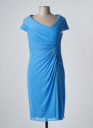Robe mi-longue manches courtes manches courtes bleu VERA MONT femme