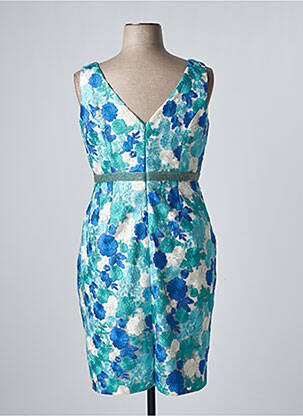 Robe mi-longue imprimé fleurs sans manche bleu SONIA PENA femme