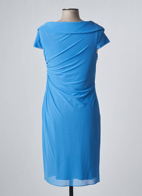 Robe mi-longue manches courtes manches courtes bleu VERA MONT femme