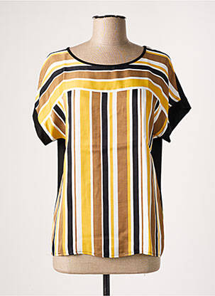T-shirt coupe droite manches courtes jaune FRANK WALDER femme