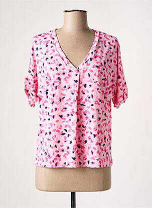 T-shirt coupe droite manches courtes rose MARBLE femme