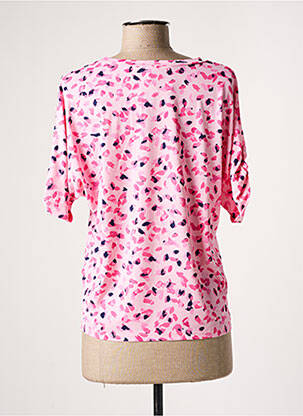 T-shirt coupe droite manches courtes rose MARBLE femme