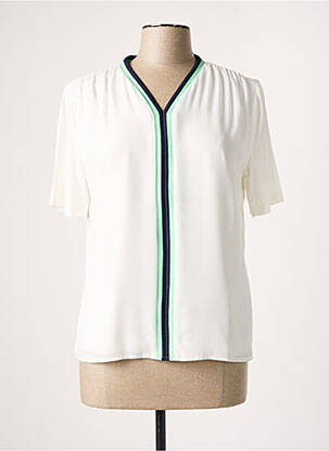 Top coupe fluide manches courtes beige FRANK WALDER femme