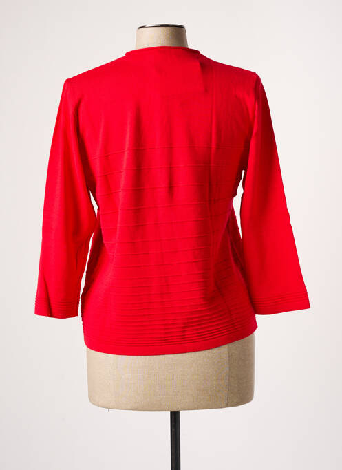 Gilet manches longues rouge SAINT CHARLES pour femme