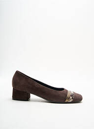 Ballerines carré talon plat jusqu'à 3cm marron REQINS femme