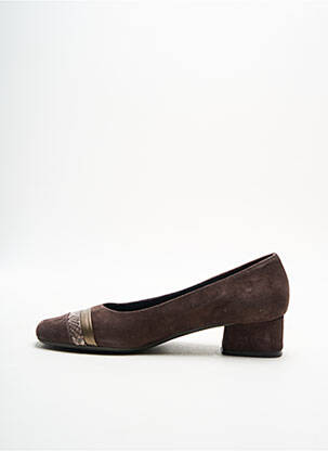Ballerines carré talon plat jusqu'à 3cm marron REQINS femme
