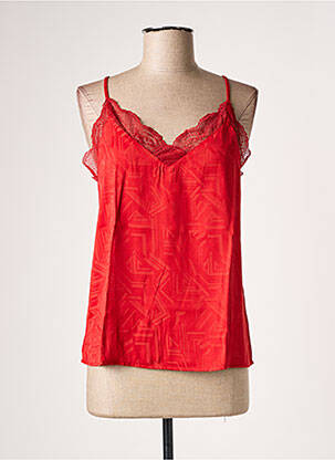 Top manches bretelles ajustables fines bretelles rouge VILA femme