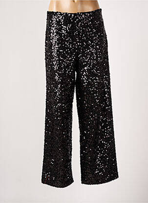 Pantalon large fermeture zip latéral taille haute noir VILA femme
