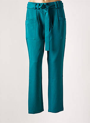Pantalon droit taille à pinces taille haute bleu VILA femme