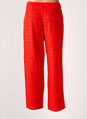 Pantalon droit fermeture zippée sous rabat avec crochet taille normale rouge VILA femme