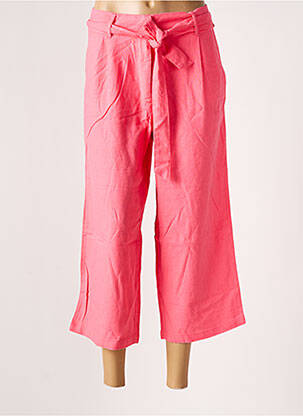 Pantacourt taille haute taille haute rose ONLY femme