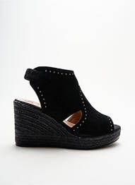 Espadrilles nubuck talon de 7 à 9cm noir KANNA femme